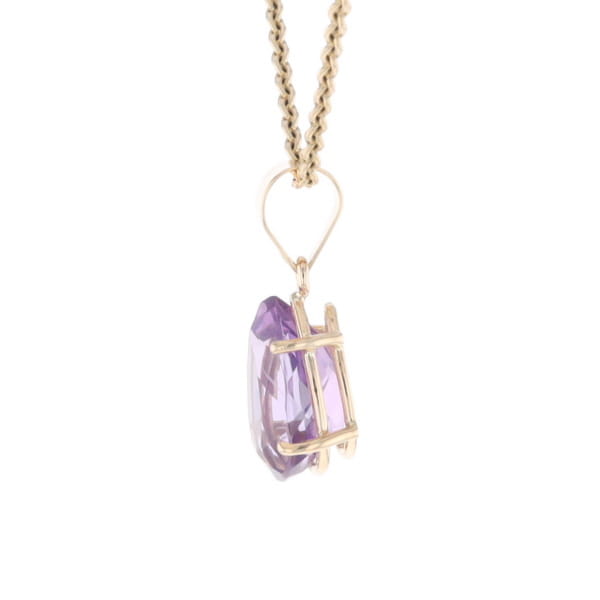 Pear Solitaire Amethyst Pendant