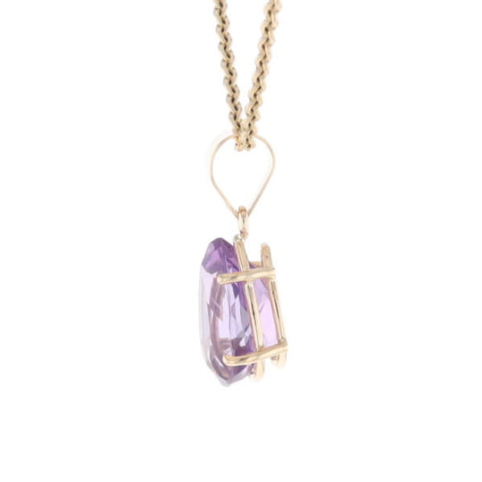 Pear Solitaire Amethyst Pendant