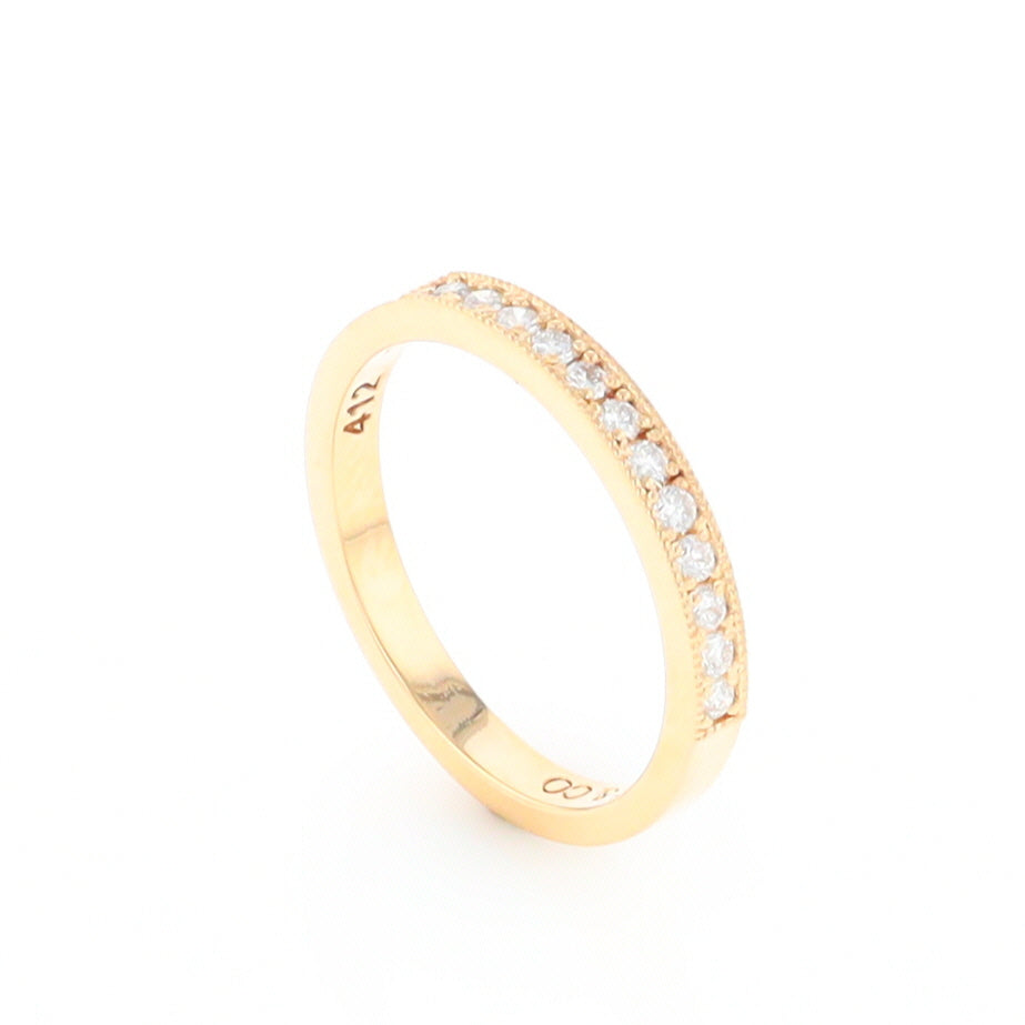 Yellow Gold Milgrain Diamond Wedding Band