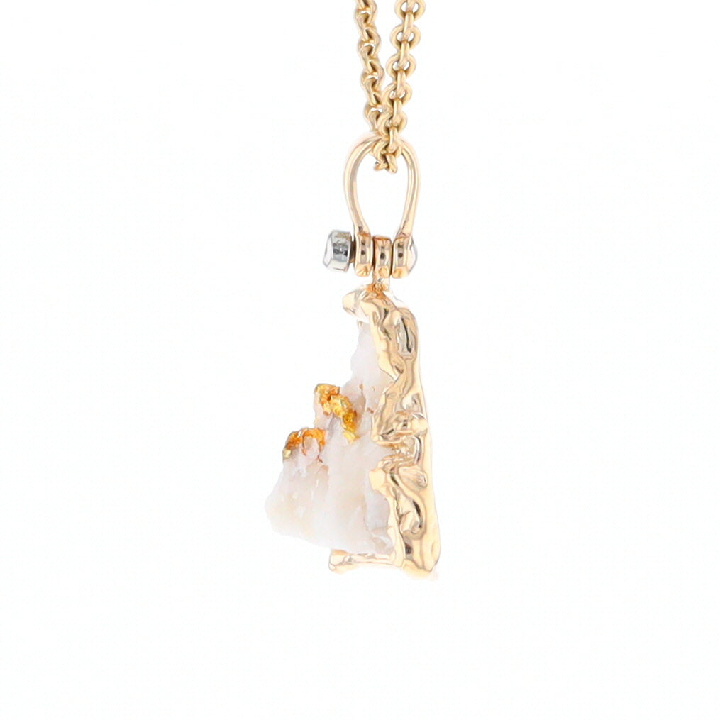 Rough Gold Quartz Free Form Pendant