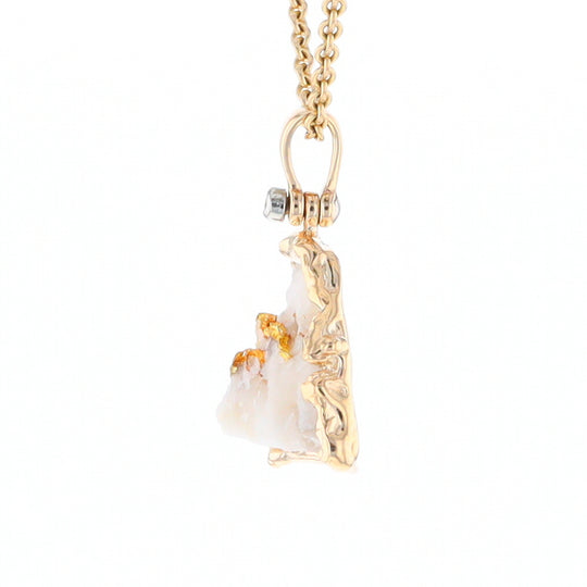 Rough Gold Quartz Free Form Pendant