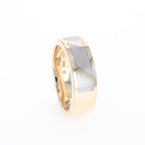 Meteorite Ring, 3 Section Inlaid Design
