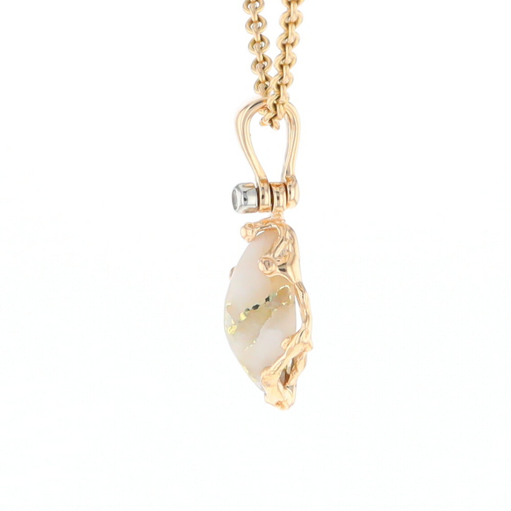 Gold Quartz Free Form Pendant