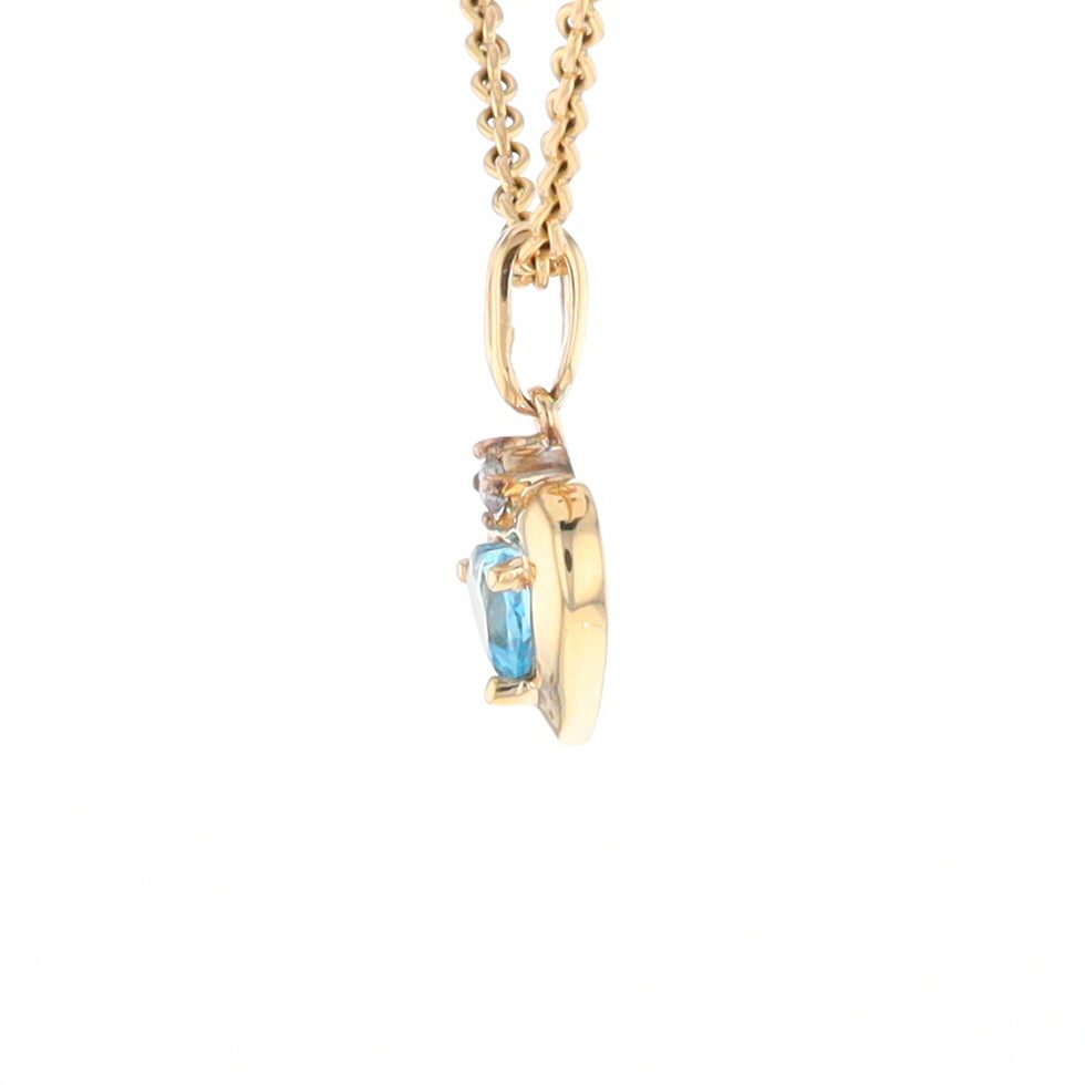 Blue Topaz Heart Pendant