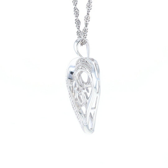 "MOM" Diamond Heart Pendant