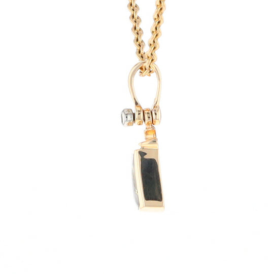 Gold Quartz Banner Shaped Pendant