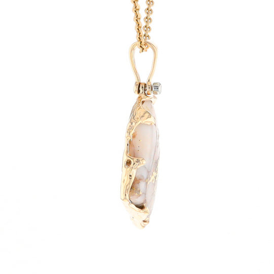 Gold Quartz Freeform Pendant (G2)