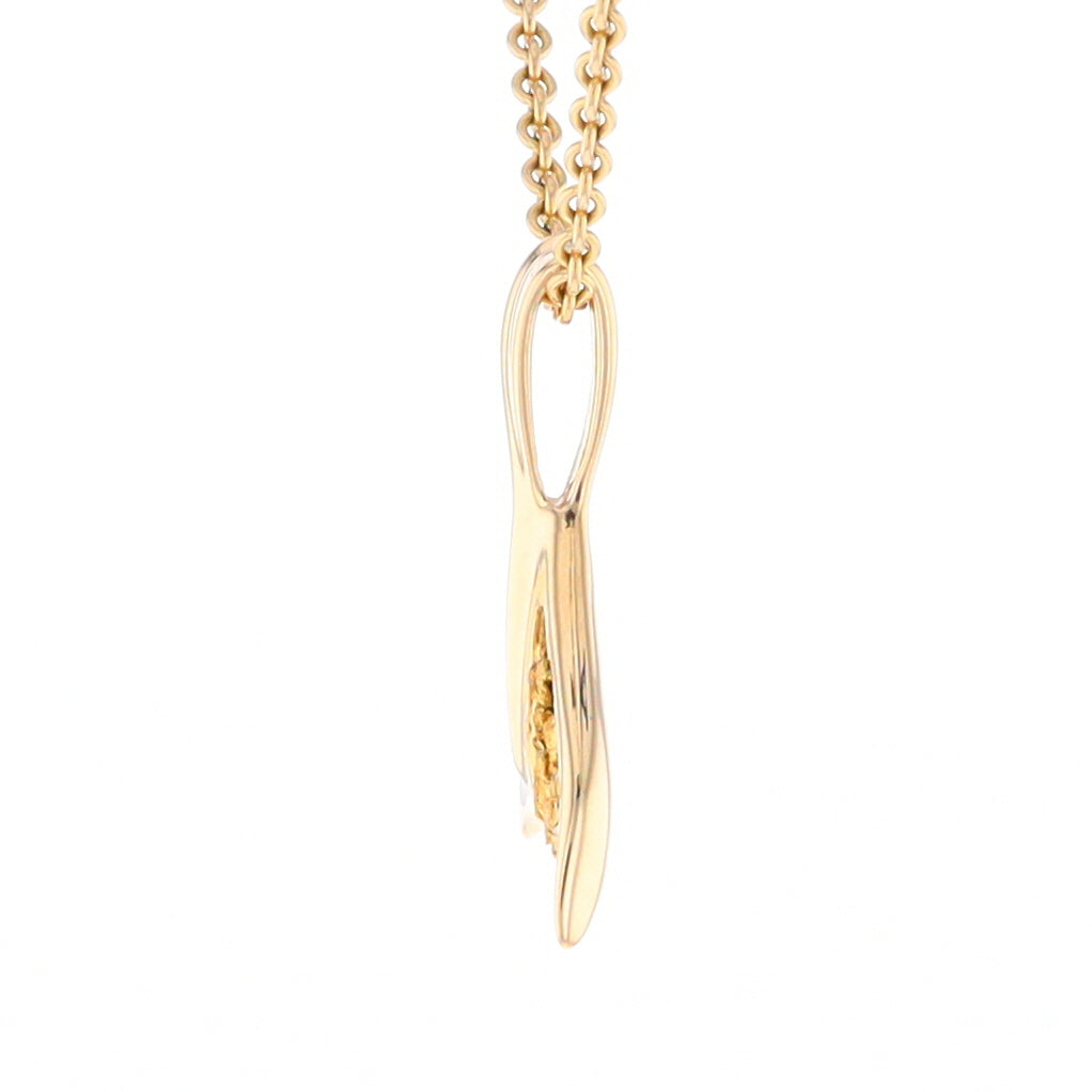 Whale Tail Necklaces Natural Gold Quartz and Nuggets Inlaid Pendant