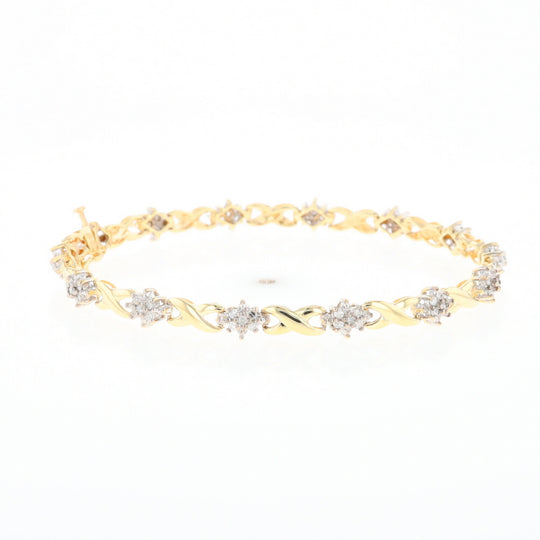 Diamond Cluster & Infinity Link Tennis Bracelet