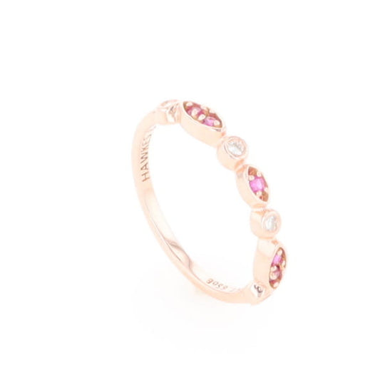 Pink Sapphire Simply Vintage Wedding Band