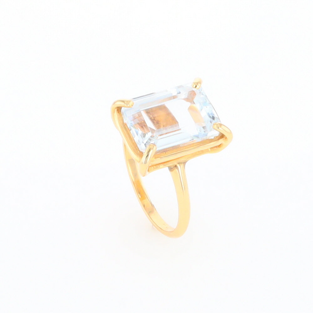 Emerald Cut Blue Topaz Ring