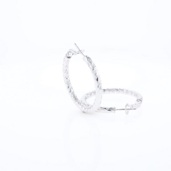 Diamond Cut Hoop Earrings