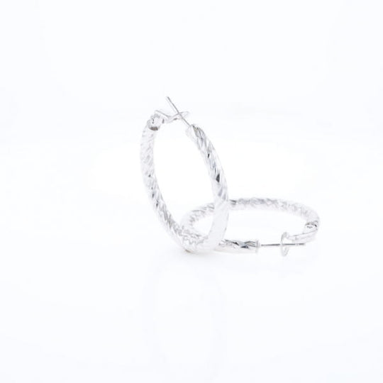 Diamond Cut Hoop Earrings