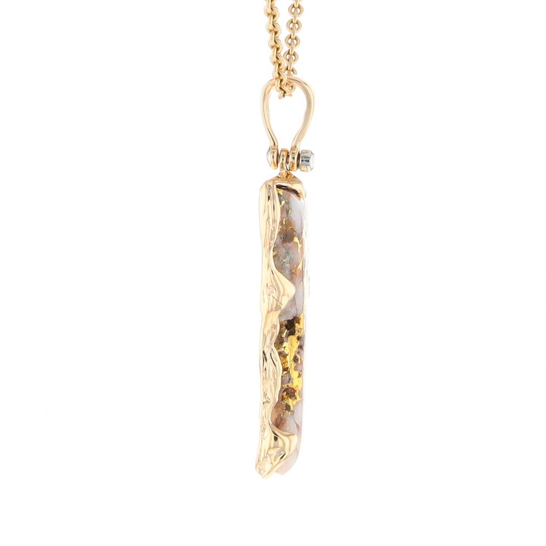 Gold Quartz Freeform Pendant (G2)