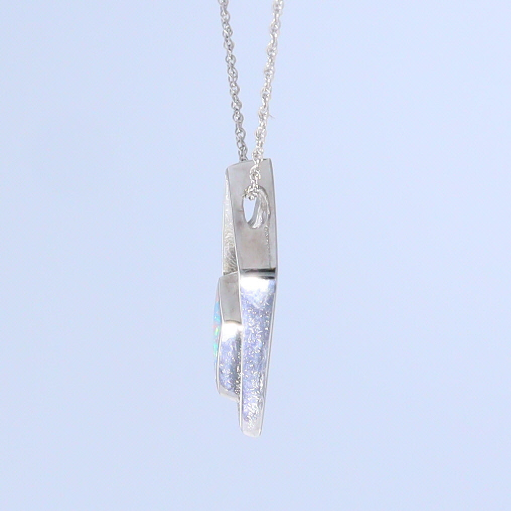 Opal Pendant Diamond Inlaid Design