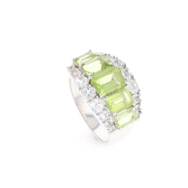Peridot and CZ Cocktail Ring