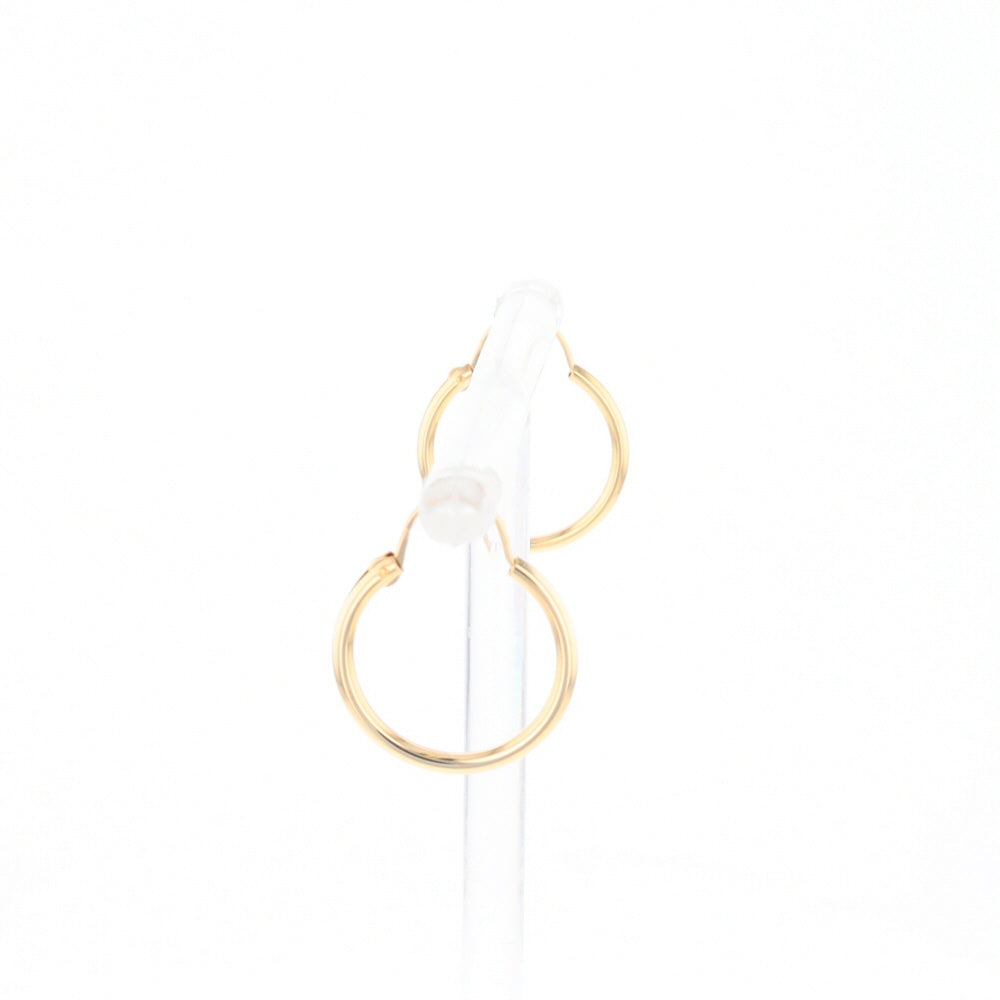 Gold Hollow Tube Hoop Earrings