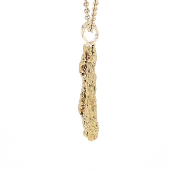 Gold Natural Nugget Flat Pendant