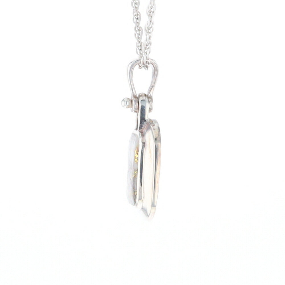 Gold Quartz Rounded Rectangle Pendant