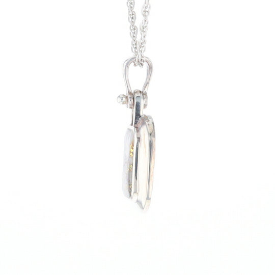 Gold Quartz Rounded Rectangle Pendant