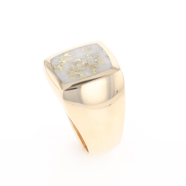 Natural Gold Quartz Men's Ring