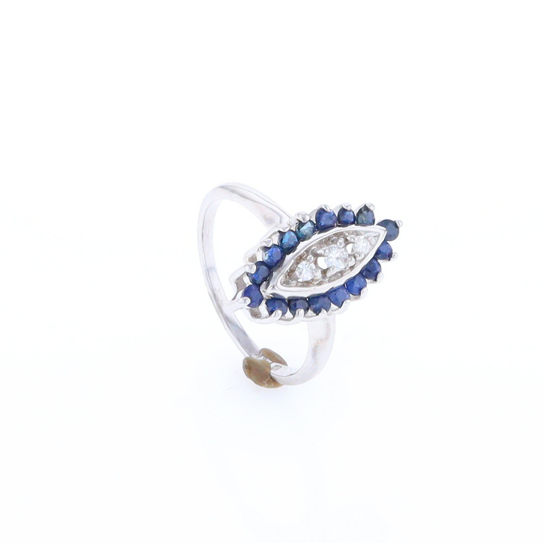 Marquise Cluster Sapphire Ring