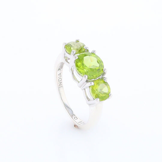 Three Peridot Ring