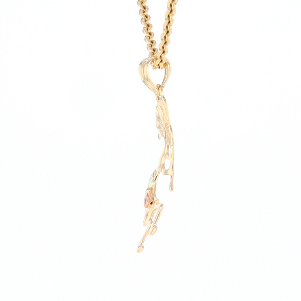 Black Hills Gold Yellow & Rose Gold Kokopelli Pendant