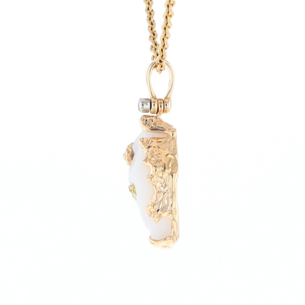 Rough Gold Quartz Freeform Pendant