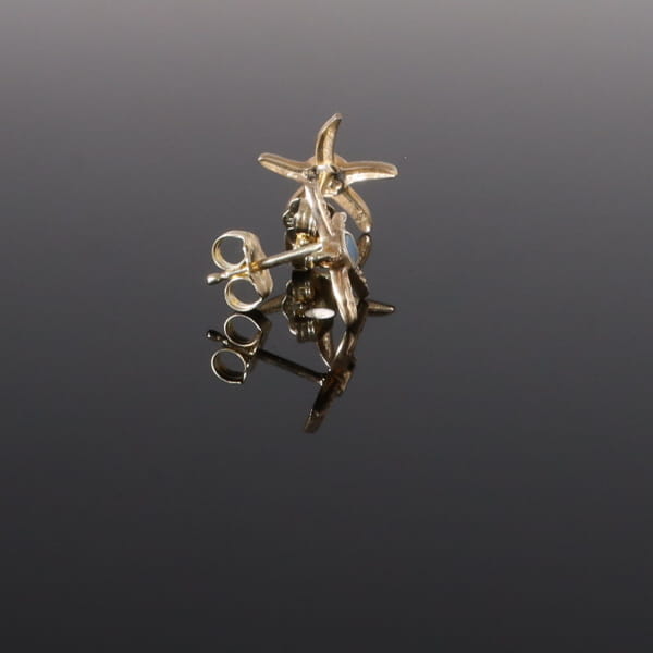 Opal Earrings Inlaid Realistic Star Fish Design Studs