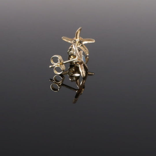 Opal Earrings Inlaid Realistic Star Fish Design Studs