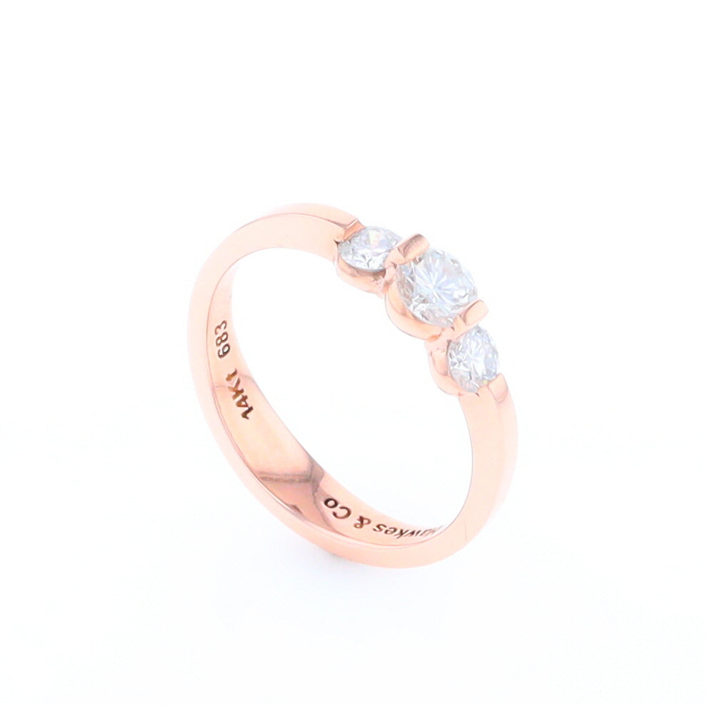 Rose Gold Three-Stone Engagement Ring