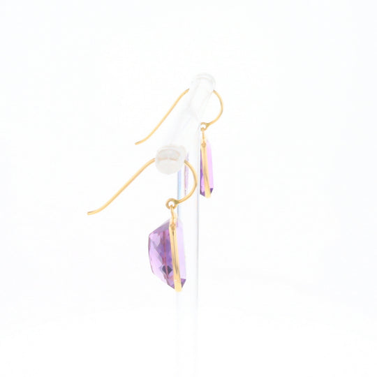 Solitaire Amethyst Dangle Earrings