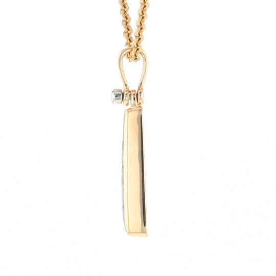 Triangular Gold Quartz Pendant - G2