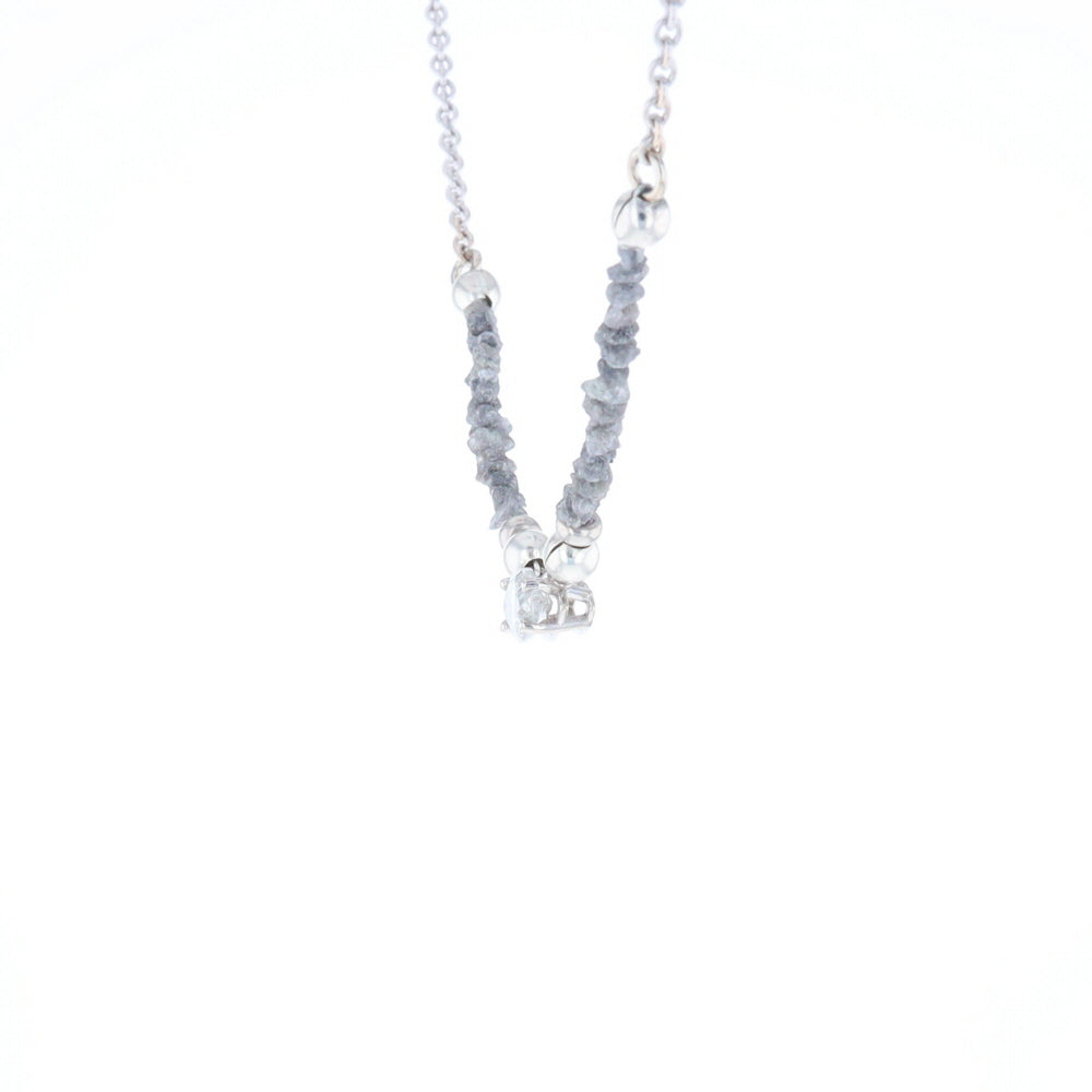 Marquise Diamond Necklace with Rough Diamond Beads