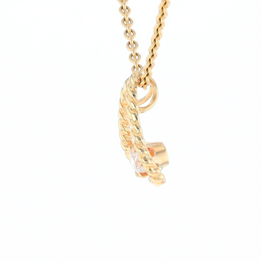 Solitaire Diamond Pear-shaped Rope Pendant