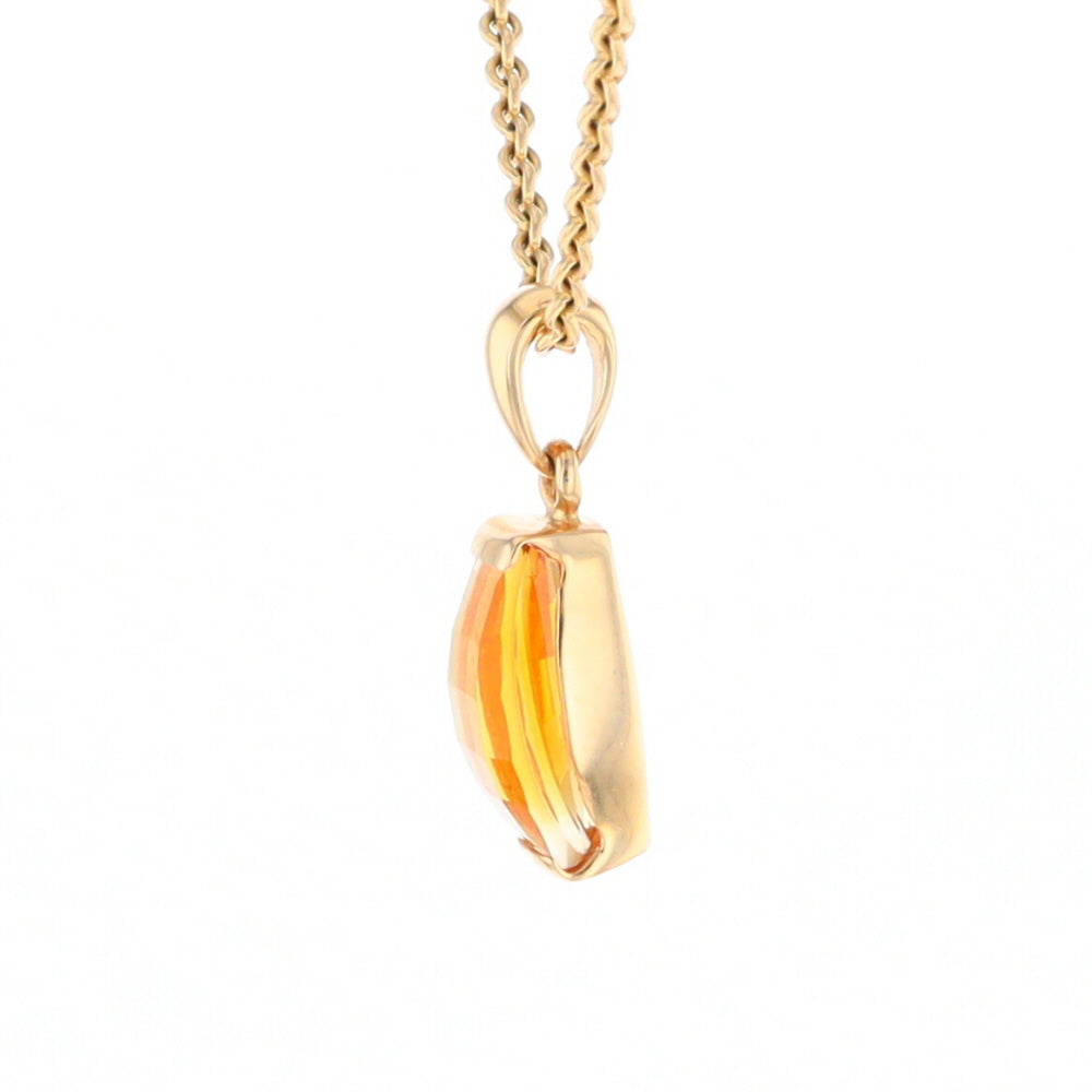 Fancy Cut Citrine Solitaire Pendant