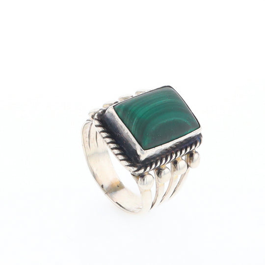 Native Rectangle Malachite Ring