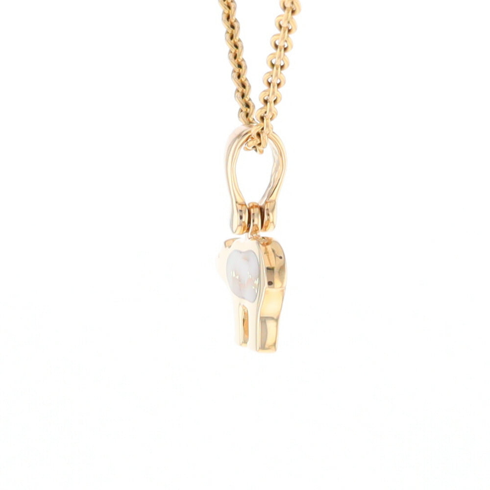 Gold Quartz Inlaid Polar Bear Pendant