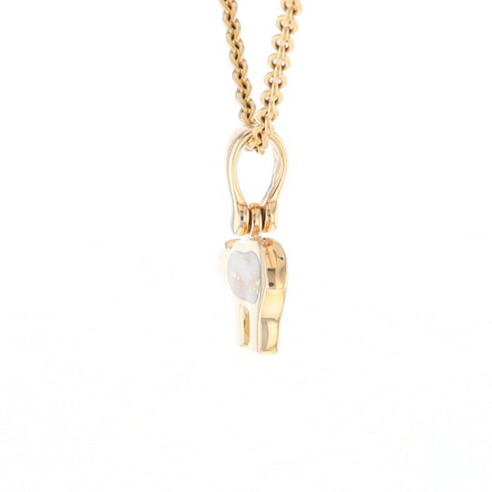 Gold Quartz Inlaid Polar Bear Pendant