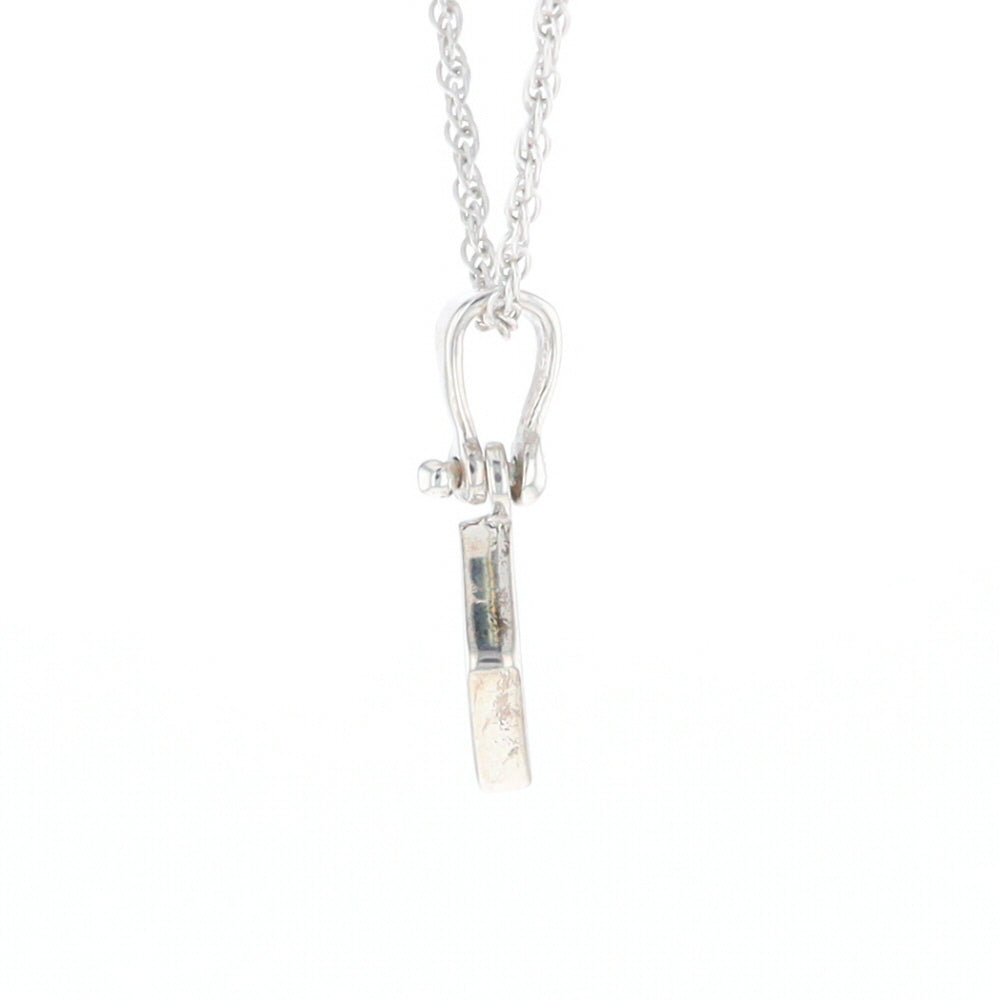 Sterling Silver Gold Quartz Inlaid Diamond Pendant - G3