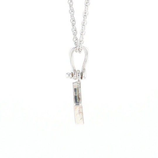 Sterling Silver Gold Quartz Inlaid Diamond Pendant - G3