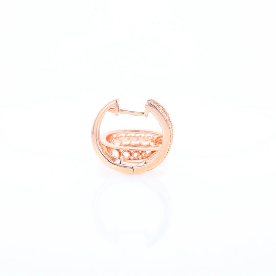 Rose Gold Diamond Hoop Earrings