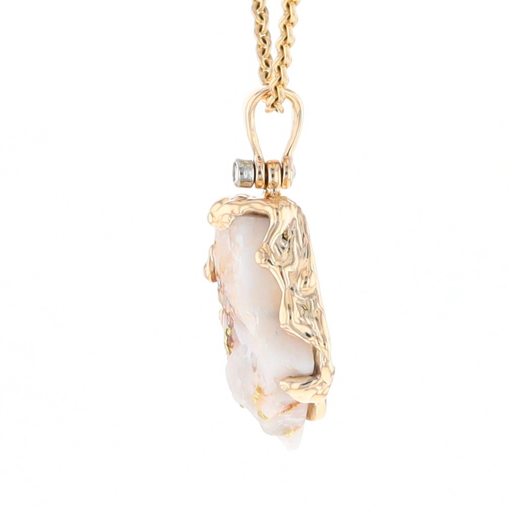 Rough Gold Quartz Free Form Pendant