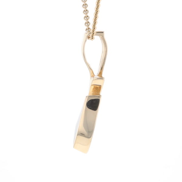 Retro Style Triangular Onyx Inlaid Pendant with .07ctw Diamonds