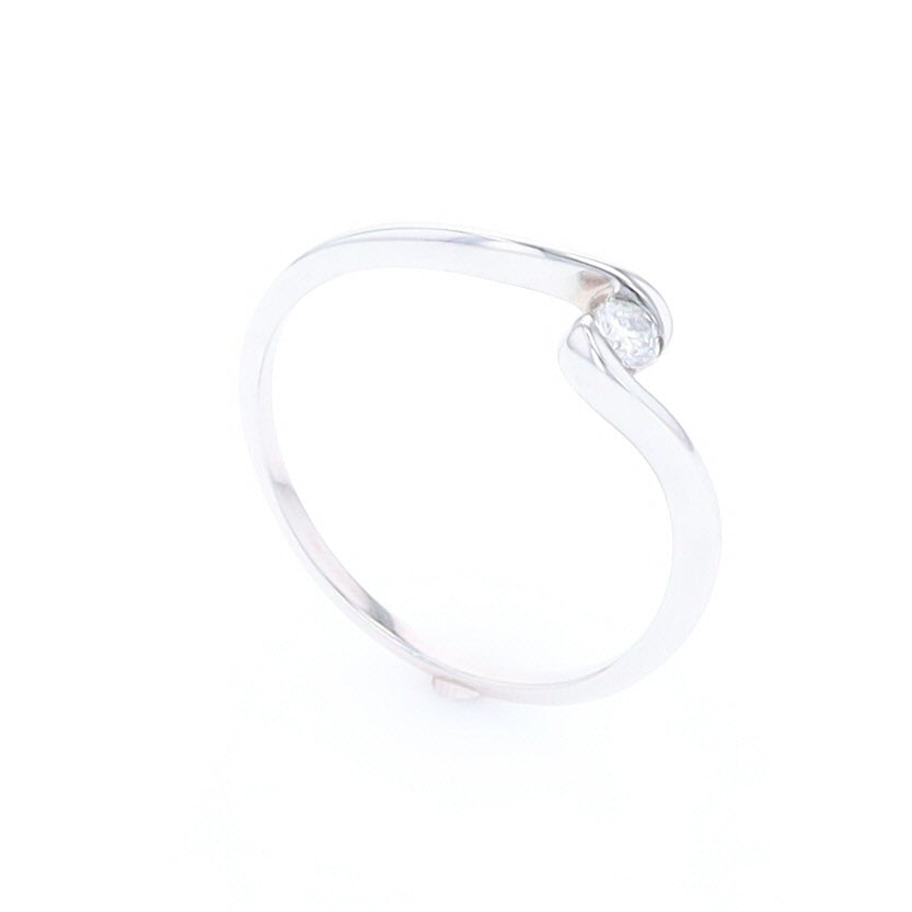 White Gold Wrap Solitaire Ring