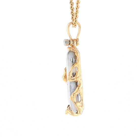 Free Form Gold Quartz Pendant