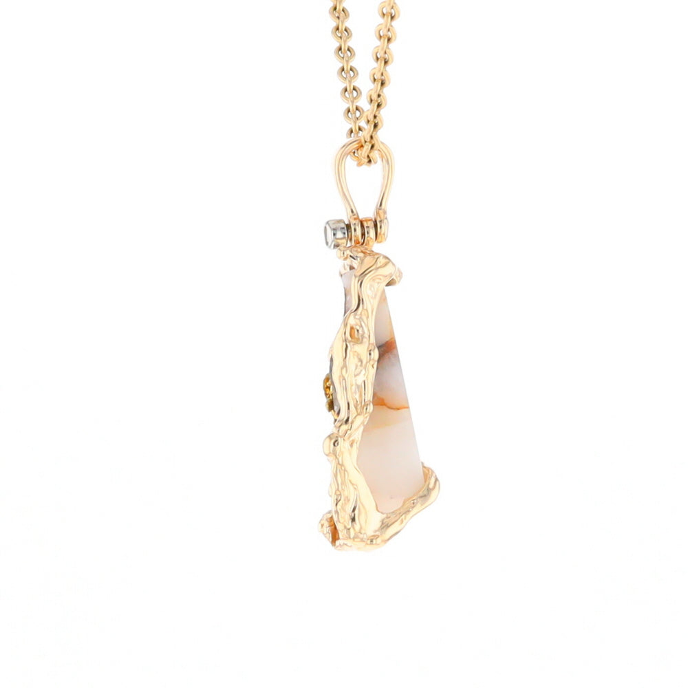 Gold Quartz Freeform Pendant - G3