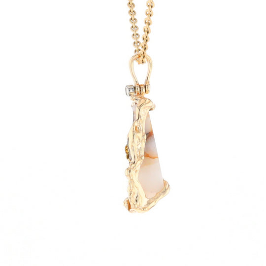 Gold Quartz Freeform Pendant - G3