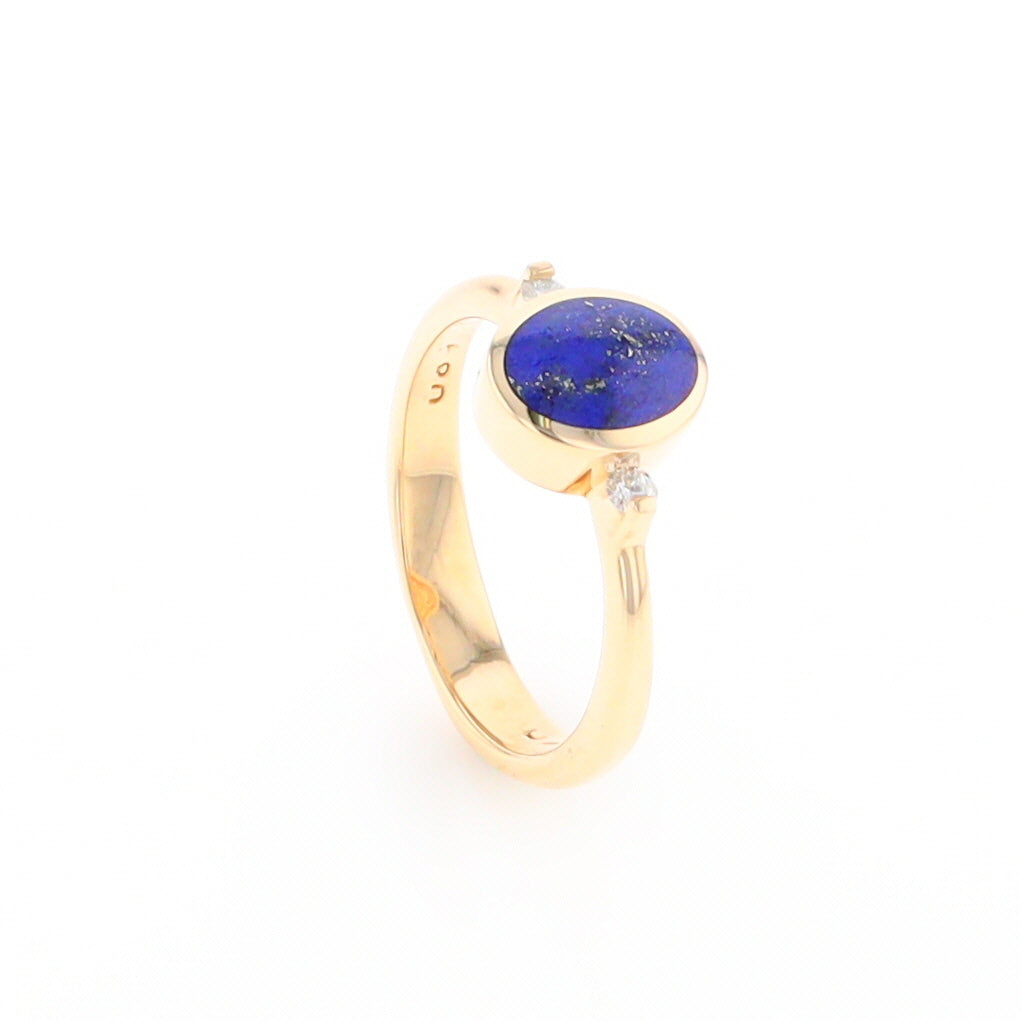 Oval Lapis Diamond Ring